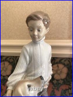 Lladro My Loyal Friend #6902 Boy With Pet Dog Mint Condition Very Rare