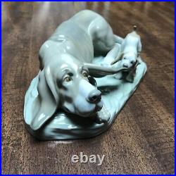 Lladro NAO Bloodhound Dog Basset Hound Puppy Figurine 11 1/2 Spain Porcelain