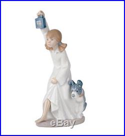 Lladro NAO Figurine GIRL WITH DOG Who is There New in a box