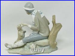 Lladro NAO Lesson For The Dog Boy Figure #140 Spain Porcelain Figurine