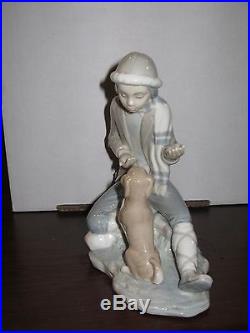 Lladro Nao LESSON FOR THE DOG #140 Boy Figure Handpainted