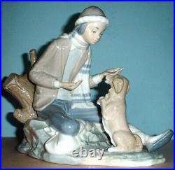 Lladro Nao Lesson For The Dog #140 Boy Figurine Hand Painted