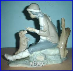 Lladro Nao Lesson For The Dog #140 Boy Figurine Hand Painted