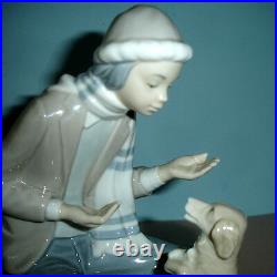Lladro Nao Lesson For The Dog #140 Boy Figurine Hand Painted
