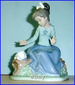 Lladro Nao Let's Rest Stories to Lulu Figurine 1091 Girl/Puppy Handpainted Boxed