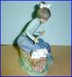 Lladro Nao Let's Rest Stories to Lulu Figurine 1091 Girl/Puppy Handpainted Boxed