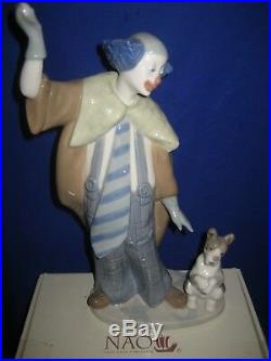 Lladro Nao Piece Center Ring No 1098 Clown With Dog Figurine Boxed