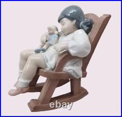 Lladro Naptime Figurine #5448 Sleeping Child in Rocking Chair with BOX Retired