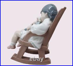 Lladro Naptime Figurine #5448 Sleeping Child in Rocking Chair with BOX Retired