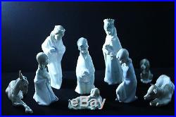 Lladro Nativity Set 8 Pieces Mary, Joseph, Kings, Calf, Donkey + Bonus Dog