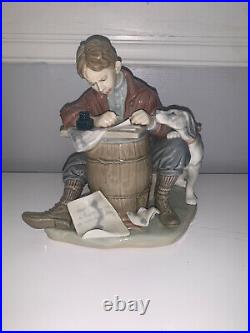 Lladro Norman Rockwell 1406 Love Letters Boy withdog Ltd. Ed. 407/5000 MISSING PEN