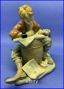 Lladro Norman Rockwell Love Letters Writer with Dog #1406. Retired 1984