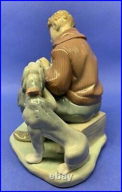 Lladro Norman Rockwell Love Letters Writer with Dog #1406. Retired 1984