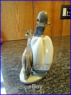 Lladro Not So Fast 1533 Girl With German Shepherd Dog Porcelain Figurine NICE