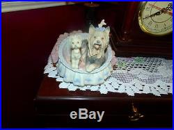 Lladro OUR COZY HOME # 6469 -Yorkie Dog & Yorkie Puppy in Basket FLOWER STAMP