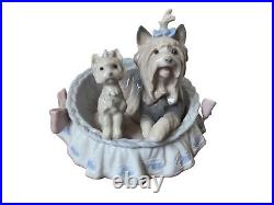 Lladro OUR COZY HOME Yorkshire Terriers. 2 Yorkies in Basket. #6469. 1997 MINT
