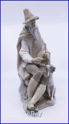 Lladro Old Man & Dog Figurine