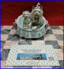 Lladro Our Cozy Home 6469 Yorkshire Terrier Dog Puppy in Bed Figurine Spain