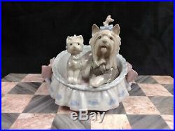 Lladro Our Cozy Home 6469 Yorkshire Terrier Dog Puppy in Bed Figurine Spain