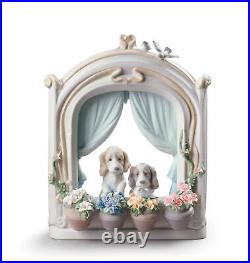 Lladro PLEASE COME HOME! 01009242 Puppies Dogs Flowers