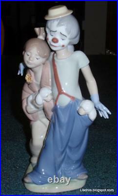 Lladro Pals Forever Clown With Puppy Dogs Figurine #7686 Cute Collectible GIft