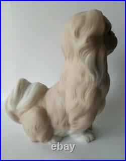 Lladro Pekinese Sitting Dog Unusual Matte Finish Collectible Condition Retired