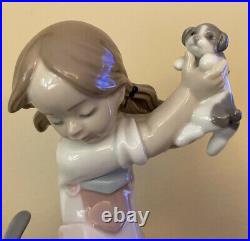 Lladro Pick Of The Litter 7621 Porcelain Figurine Girl With Dog & Puppies Nwot