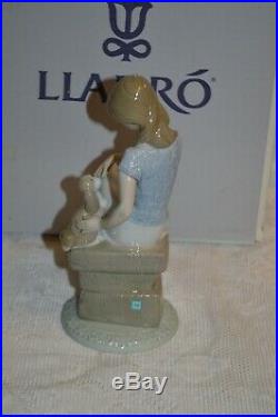 Lladro Picture Perfect Girl with Parasol and Dog Figurine with Box #7612