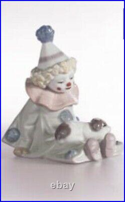 Lladro Pierrot With Puppy 5277 Nino Pierrot Con Perrito Clown Dog New In Box