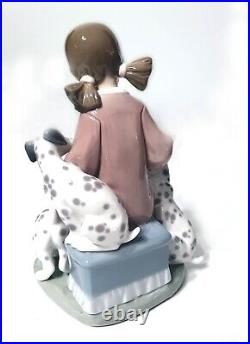 Lladro Piorcelain Spain Honey Lickers 1248 Miel Girl Dalmatian Dogs Mint Retired
