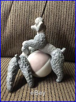 Lladro Playful Dogs Figurine #1258 Poodles With Ball Matte Finish PERFECT Dogs