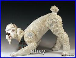 Lladro Playful Poodle #6557 Large Dog Playing With Ball Msrp $760 Mint