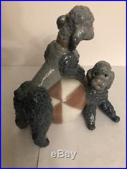 Lladro Playful Poodples Figurine Poodles With Ball Dogs Playing
