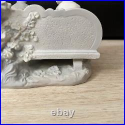 Lladro Poetry Of Love #5442 Boy And Girl Sitting On Park Bench with Dog Matte