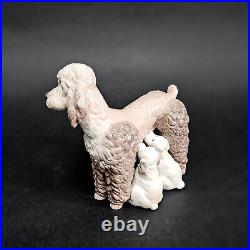 Lladro Poodle 1974 Figurine Mother Dog w 5 Nursing Puppies Retired #1257