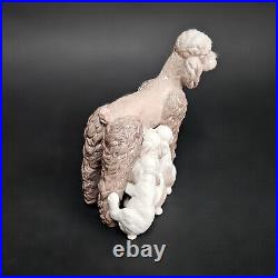 Lladro Poodle 1974 Figurine Mother Dog w 5 Nursing Puppies Retired #1257