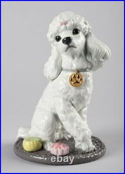 Lladro Poodle with Mochis Dog Figurine