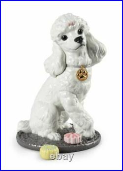 Lladro Poodle with Mochis Dog Figurine