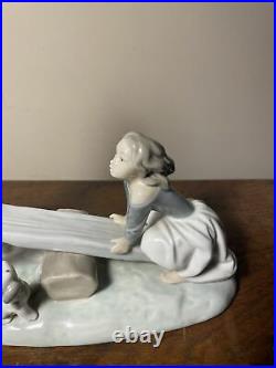 Lladro Porcelain 4867 Seesaw Friends Boy and Girl on See Saw with Dog