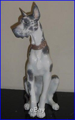 Lladro Porcelain Breathtaking Great Dane Dog 6558 Retired 18.5 Tall Figurine
