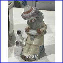 Lladro Porcelain Clown Figurine with Dog Collectible Home Decor Vintage