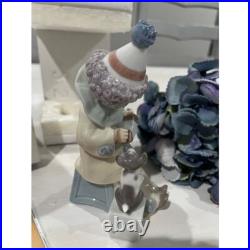 Lladro Porcelain Clown Figurine with Dog Collectible Home Decor Vintage