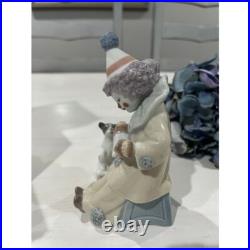 Lladro Porcelain Clown Figurine with Dog Collectible Home Decor Vintage