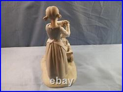 Lladro Porcelain Figurine #1245 Girl Pulling Cart Wagon with Boy & Dog MATTE