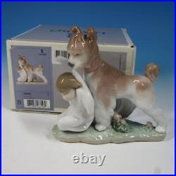 Lladro Porcelain Figurine 6556 Safe and Sound Big Dog with Girl 5½ inches