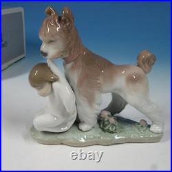 Lladro Porcelain Figurine 6556 Safe and Sound Big Dog with Girl 5½ inches