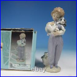Lladro Porcelain Figurine 7609 My Buddy Boy withDog Society Members Only 8 in