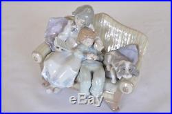 Lladro Porcelain Figurine Big Sister #5735 Dog Sisters on Couch