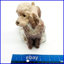 Lladro Porcelain Figurine Brown Poodle with 5 Nursing Pups #1257 VTG Retired1981