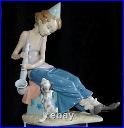 Lladro Porcelain Figurine Clown With Saxophon Dog 5059g Payasito Saxofon Spain